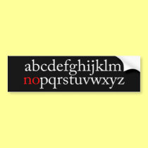 Alpha "no" bumper stickers