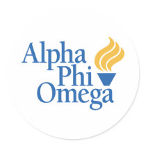 Alpha Phi Omega Color - Torch Round Stickers