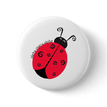 Alpha Sigma Alpha Ladybug Pinback Button
