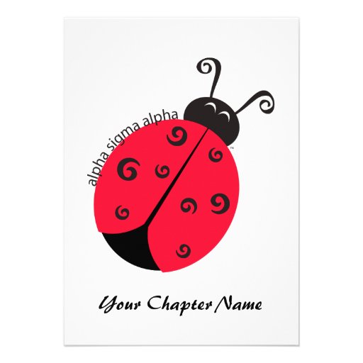 Alpha Sigma Alpha Ladybug Personalized Invites