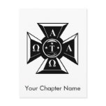 Alpha Tau Omega Badge Black & White Postcards