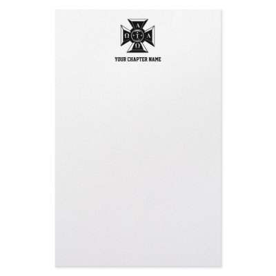 Alpha Tau Omega Badge Black & White Personalized Stationery by AlphaTauOmega