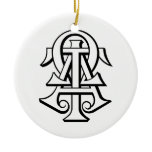 Alpha Tau Omega Interlocked Letters Christmas Tree Ornament