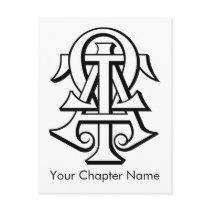 Alpha Tau Omega Interlocked Letters Post Card