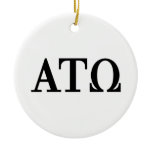 Alpha Tau Omega Letters Christmas Tree Ornament