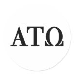 Alpha Tau Omega Letters Round Sticker