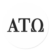 Alpha Tau Omega Letters Round Sticker