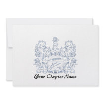 Alpha Xi Delta Crest Blue Invite