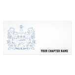 Alpha Xi Delta Crest Blue Customized Photo Card