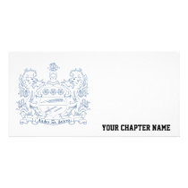 Alpha Xi Delta Crest Blue Customized Photo Card