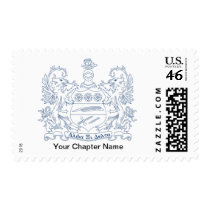 Alpha Xi Delta Crest Blue Stamps