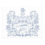 Alpha Xi Delta Crest Blue Postcards