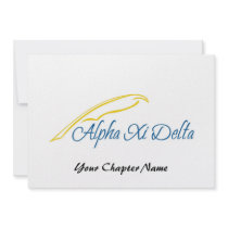 Alpha Xi Delta with Quill Personalized Invitation