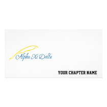 Alpha Xi Delta with Quill Photo Card Template