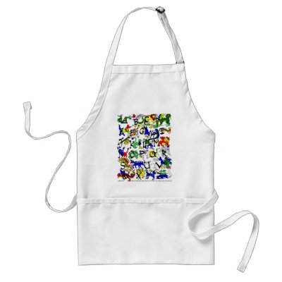 Alphabestiary! Aprons by leecetheartist
