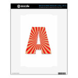 ALPHABET A AAA Gold n Red Sparkle Decal For NOOK