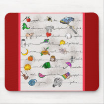 Alphabet A-Z Mouse Pad