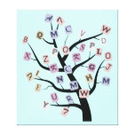 Alphabet ABC tree custom wrapped canvas print,
