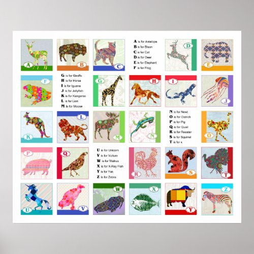 Alphabet Animal Poster print