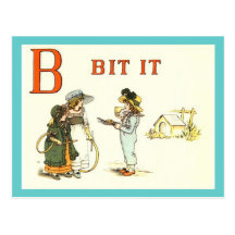 Alphabet B for Bit It Recipe Card Postcards