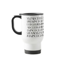 Alphabet Beverage Carrier Mugs