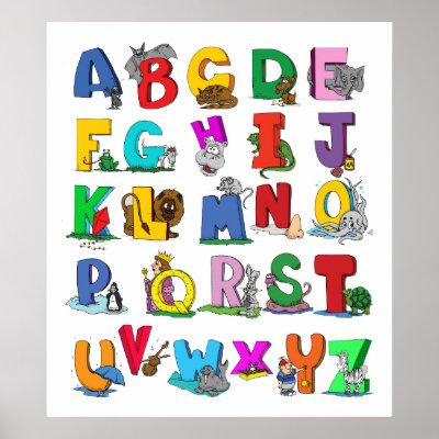 alphabet cartoon  poster FROM 14.95 by funny_tshirt