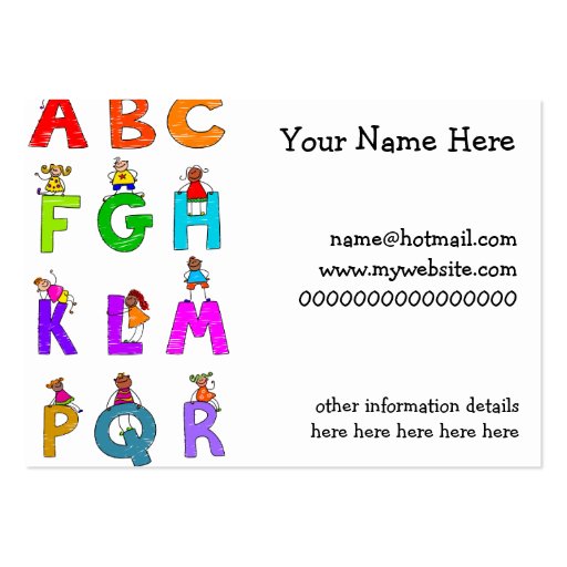 Alphabet Children Business Cards
