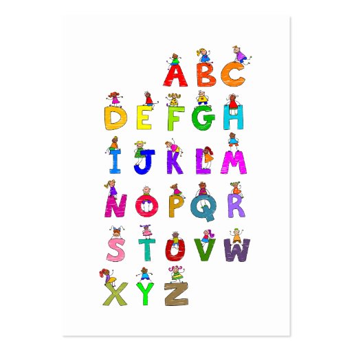 Alphabet Children Business Cards (back side)