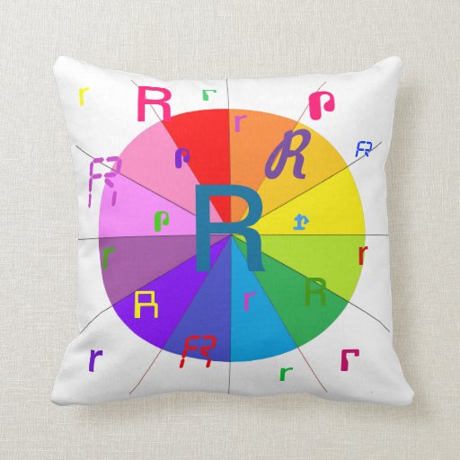 Alphabet Decorative Letter Pillow R Colorwheel Zazzle