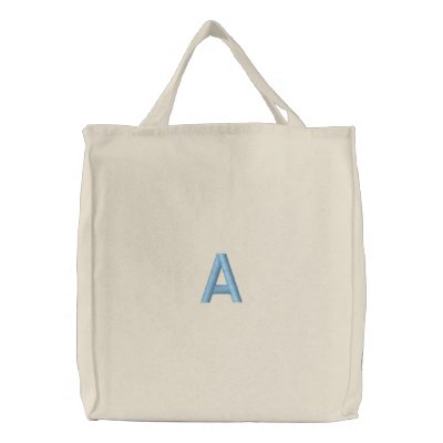 ALPHABET  EMBROIDERED LADIES TOTE BAGS by mcpressure