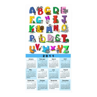 alphabet (from 14.95) cartoon wall calendar 2011 print