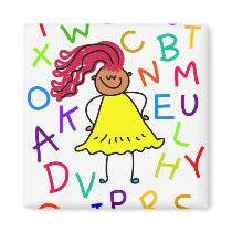 Alphabet Girl magnets by prawny Alphabet Girl magnets