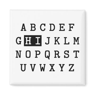Alphabet Hi Refrigerator Magnet by LabelMeHappy