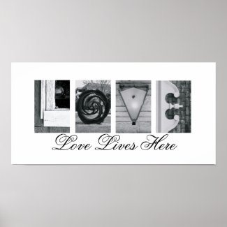 Alphabet Letter Photography Love Lives Here print