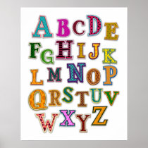 Alphabet Patches Design Poster