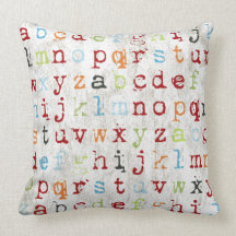 Alphabet Pillow covered with abc's