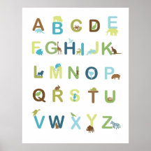 Alphabet Poster in earthy colors