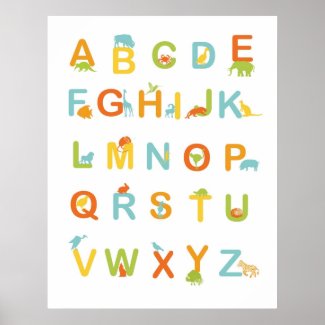 Alphabet poster with Sunny colors
