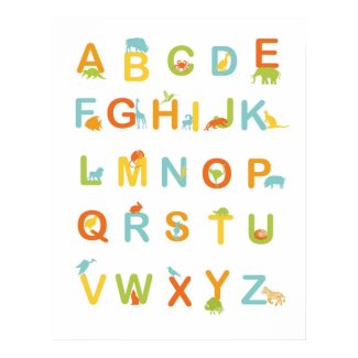 Alphabet poster with Sunny colors