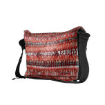 Alphabet Text Code Maroon Stripe Bag Courier Bag
