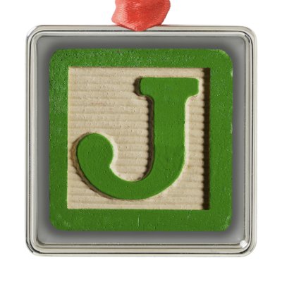 Alphabet Toy Block J Christmas Ornaments