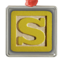 Alphabet Toy Block S Ornament