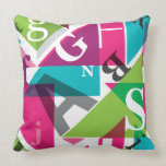 Alphabet typography art pillow pillows