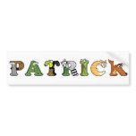 Alphabetimals Personalized Name Bumper Sticker