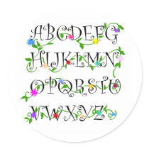 Alphabets with flowers stickers