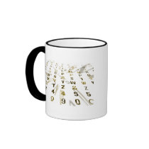 Alphanumeric design mugs by affreeisenlohr Alphanumeric design mugs