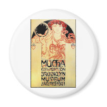 Alphones ( Alfons ) Mucha 1921 Exhibit Fridge Magnet