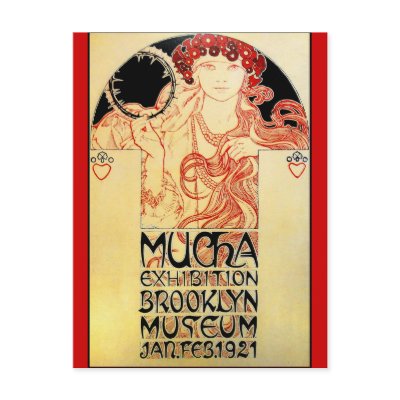 Alphones ( Alfons ) Mucha 1921 Exhibit Post Cards by ArtNouveauDaz