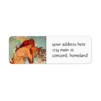 Alphons Mucha  Summer Return Address Label