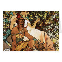 Alphonse (Alfons) Mucha - Art Nouveau - Manhood Card